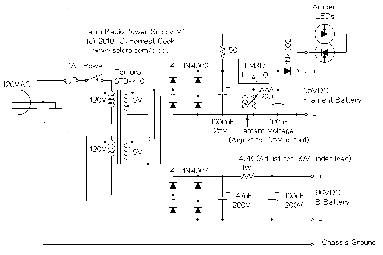 Farm Radio Power Supply Schematic