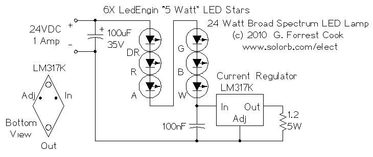 24W LED array schematic
