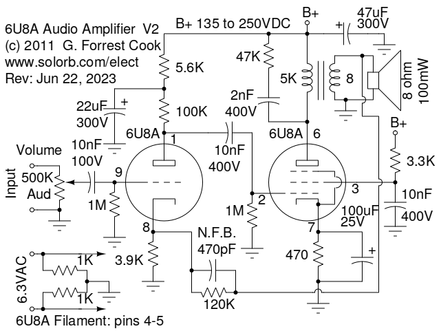 6U8A amp schematic