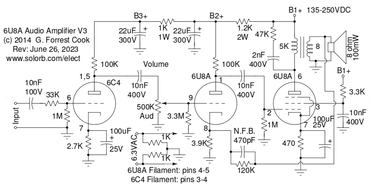 6U8A amp schematic