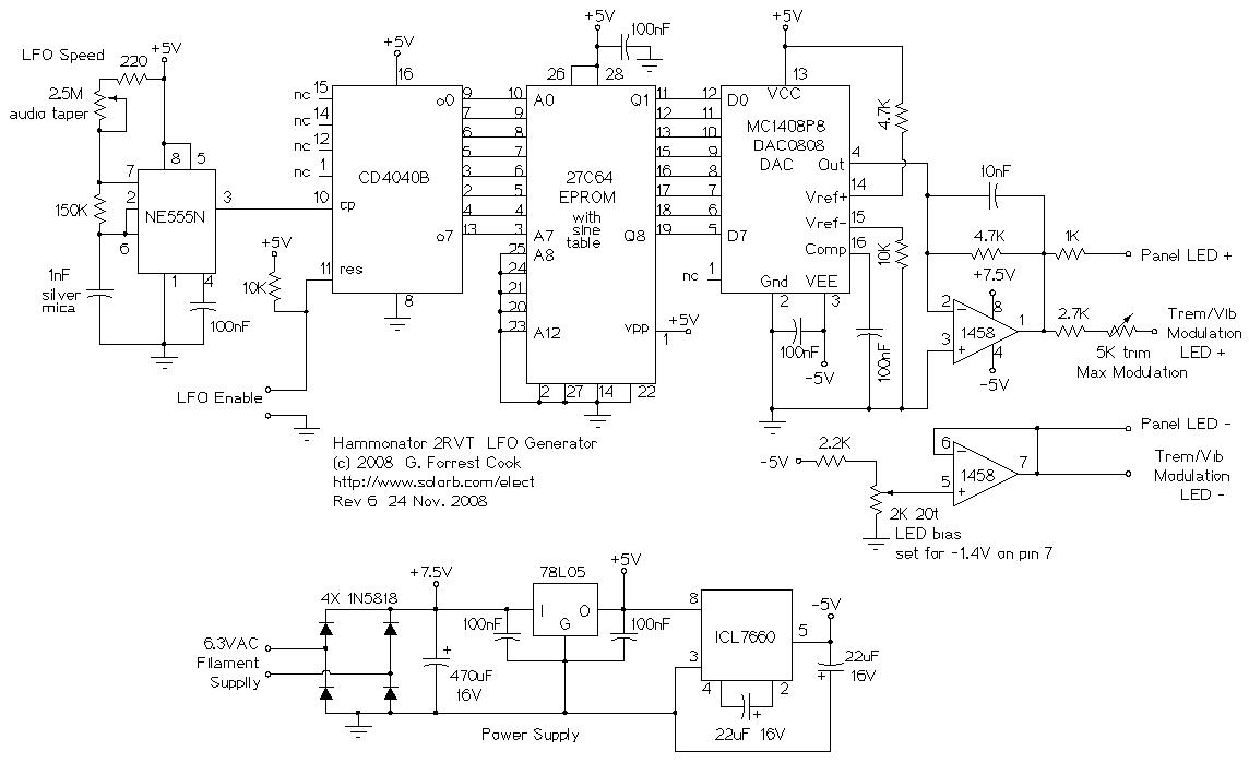 Hammonator 2RVT LFO schematic