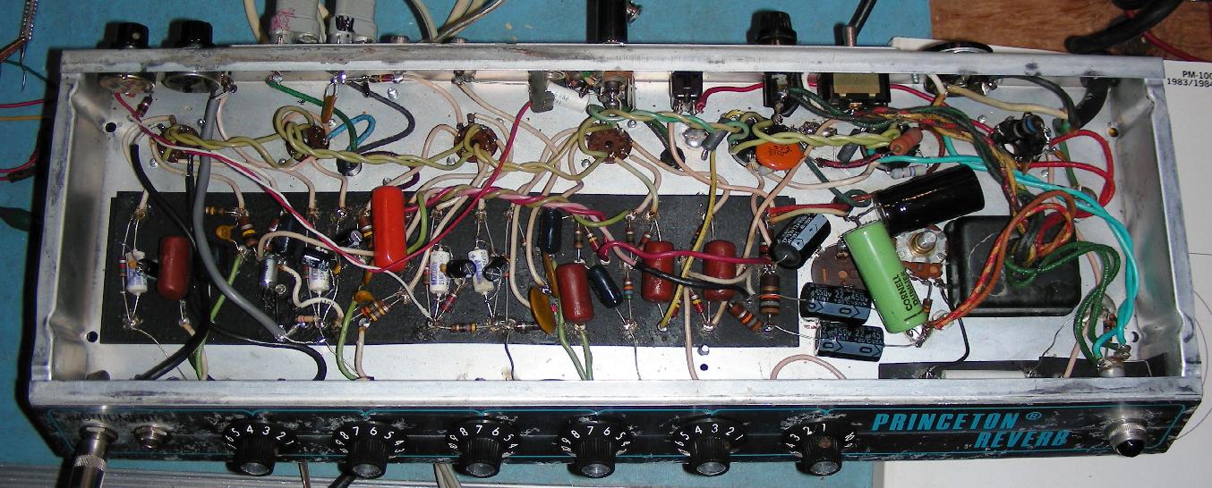 Chassis of 1972 Fender Princeton Reverb amp