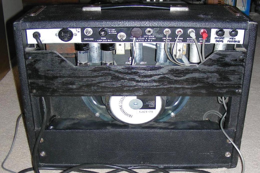 Rear of 1972 Fender Princeton Reverb amp