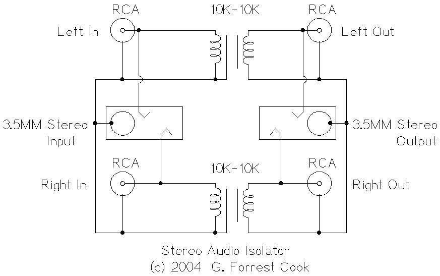 Stereo Isolator Schematic