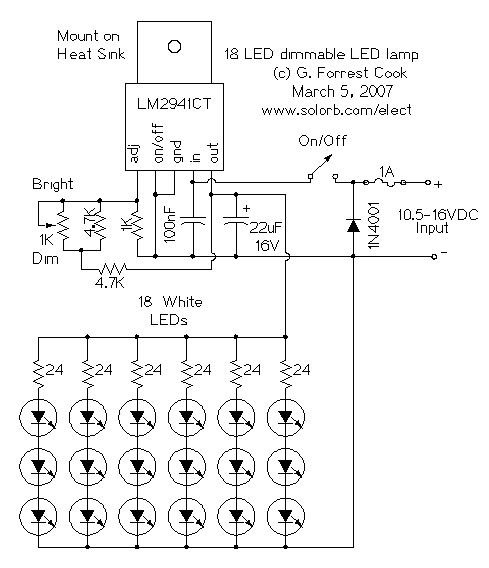 18 LED Lamp Schematic