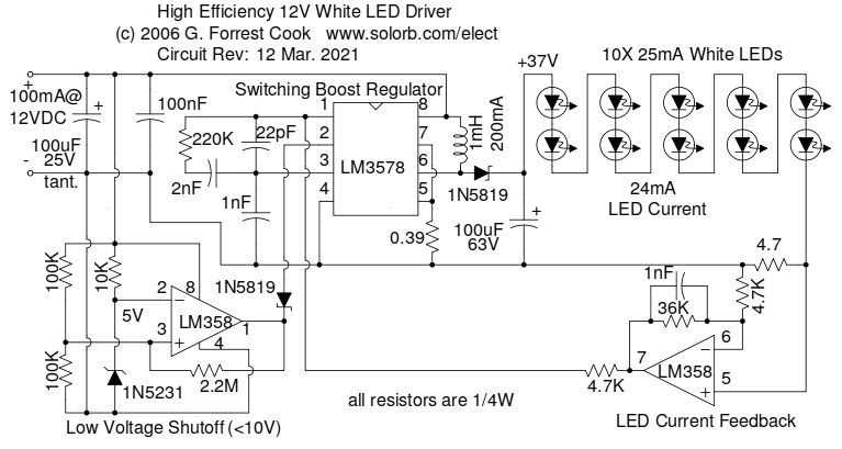 High Efficiency LED Driver Schematic