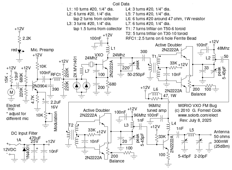 VXO FM Bug Schematic